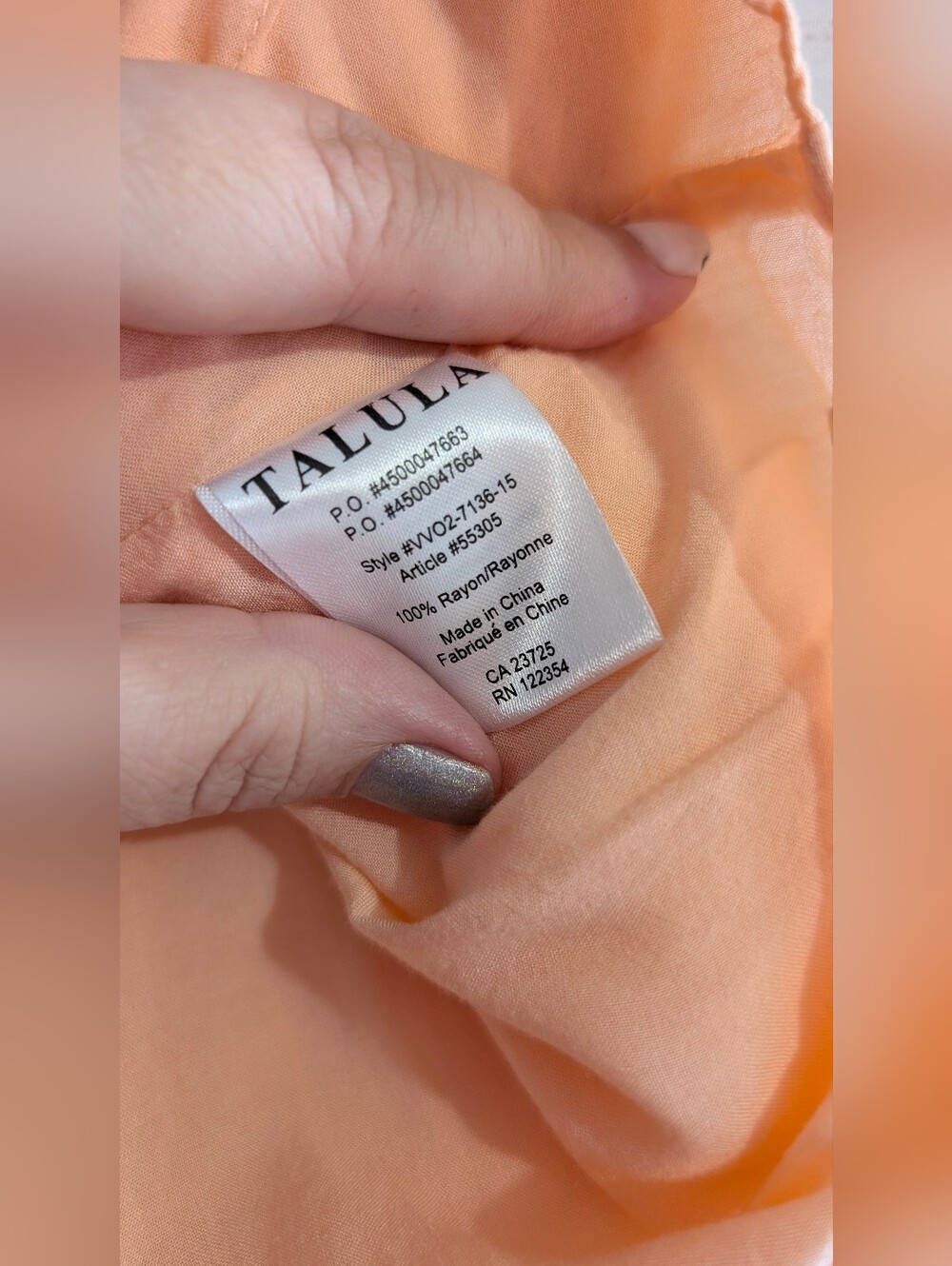 Talula Peach ๐ High-Low Light Flowy Lined Pleated Skirt Size SM - Picture 6 of 6